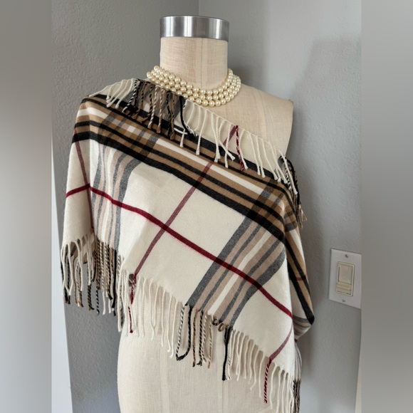 Infinity Scarf Plaid Fringe Dillards 62”x12” - Picture 1 of 4
